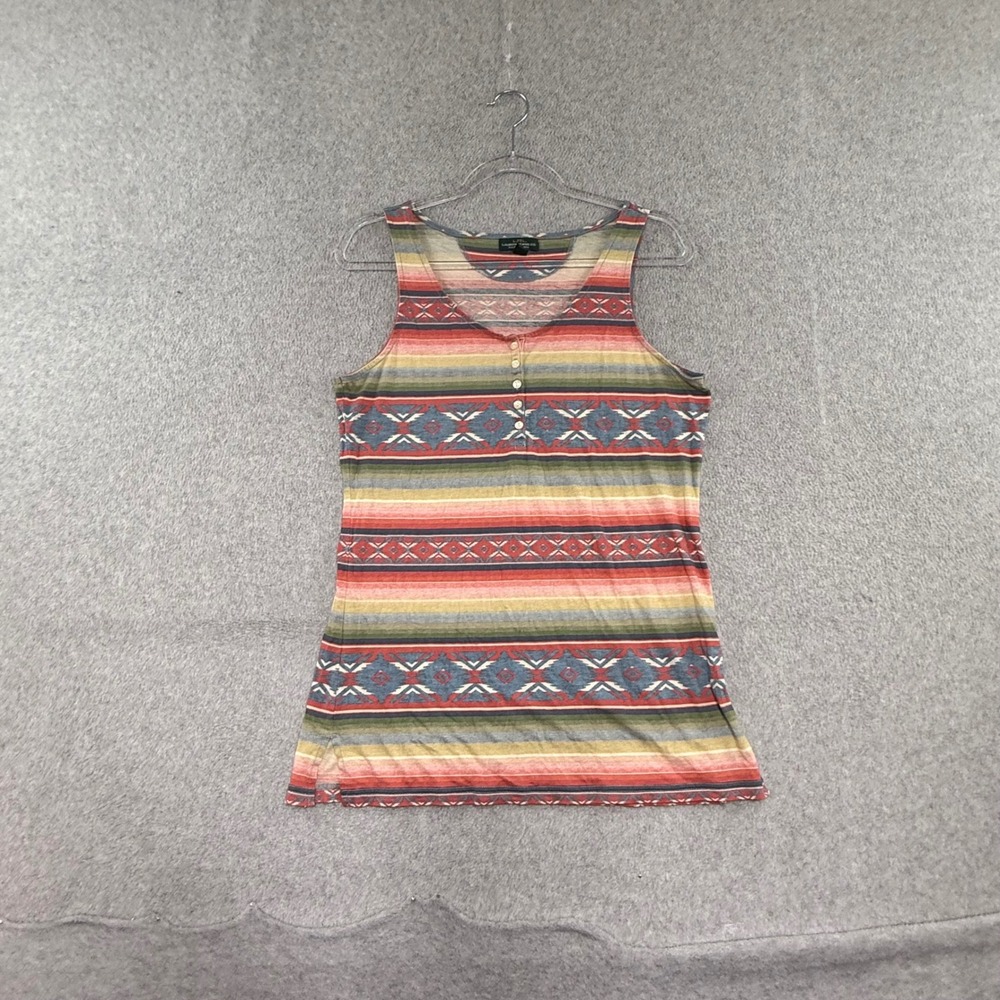 Lauren Ralph Lauren Jeans Tank Top Womens S Aztec Southwestern Henley Sleeveless